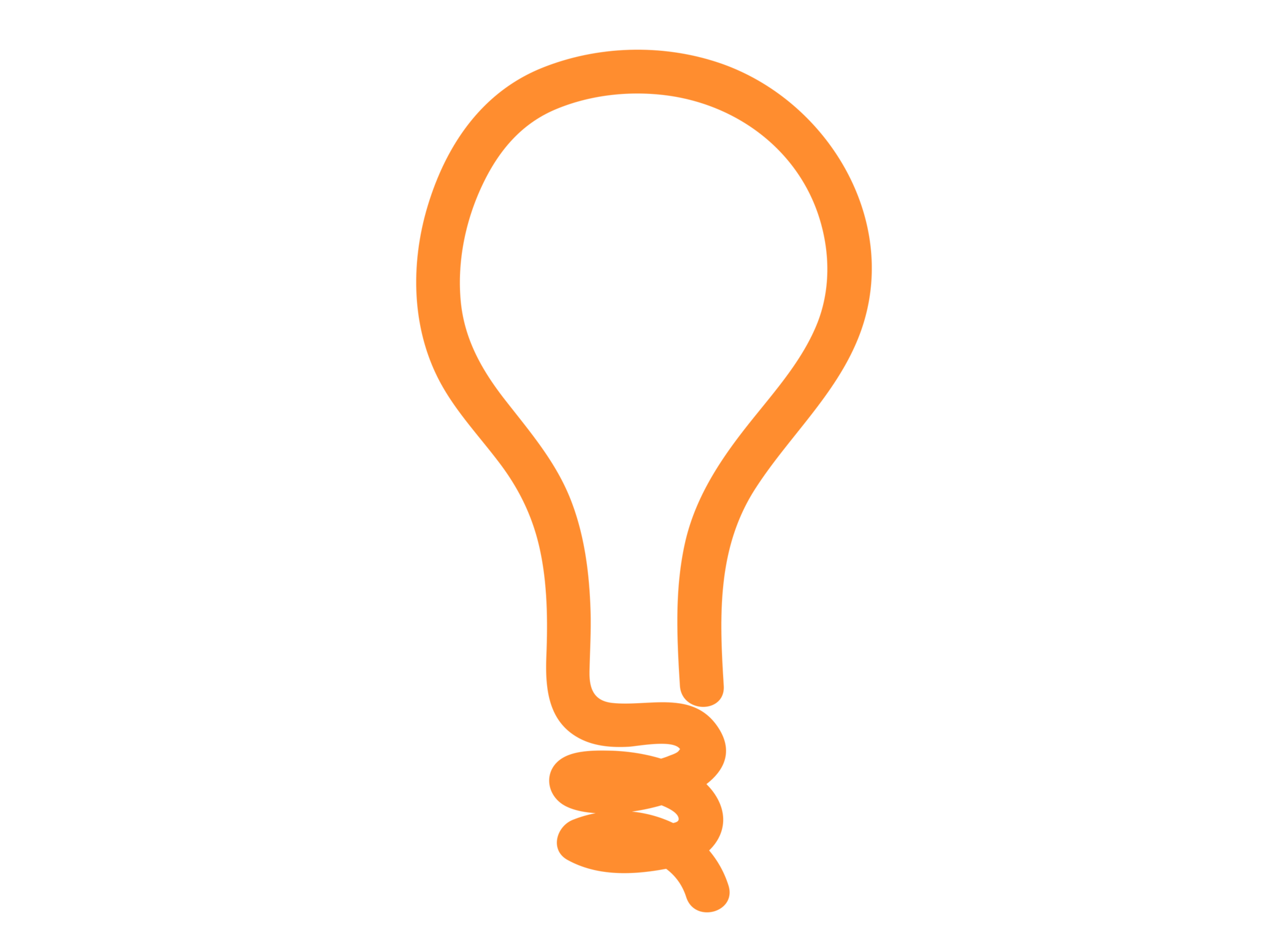 Orangenes Icon einer Glühbirne